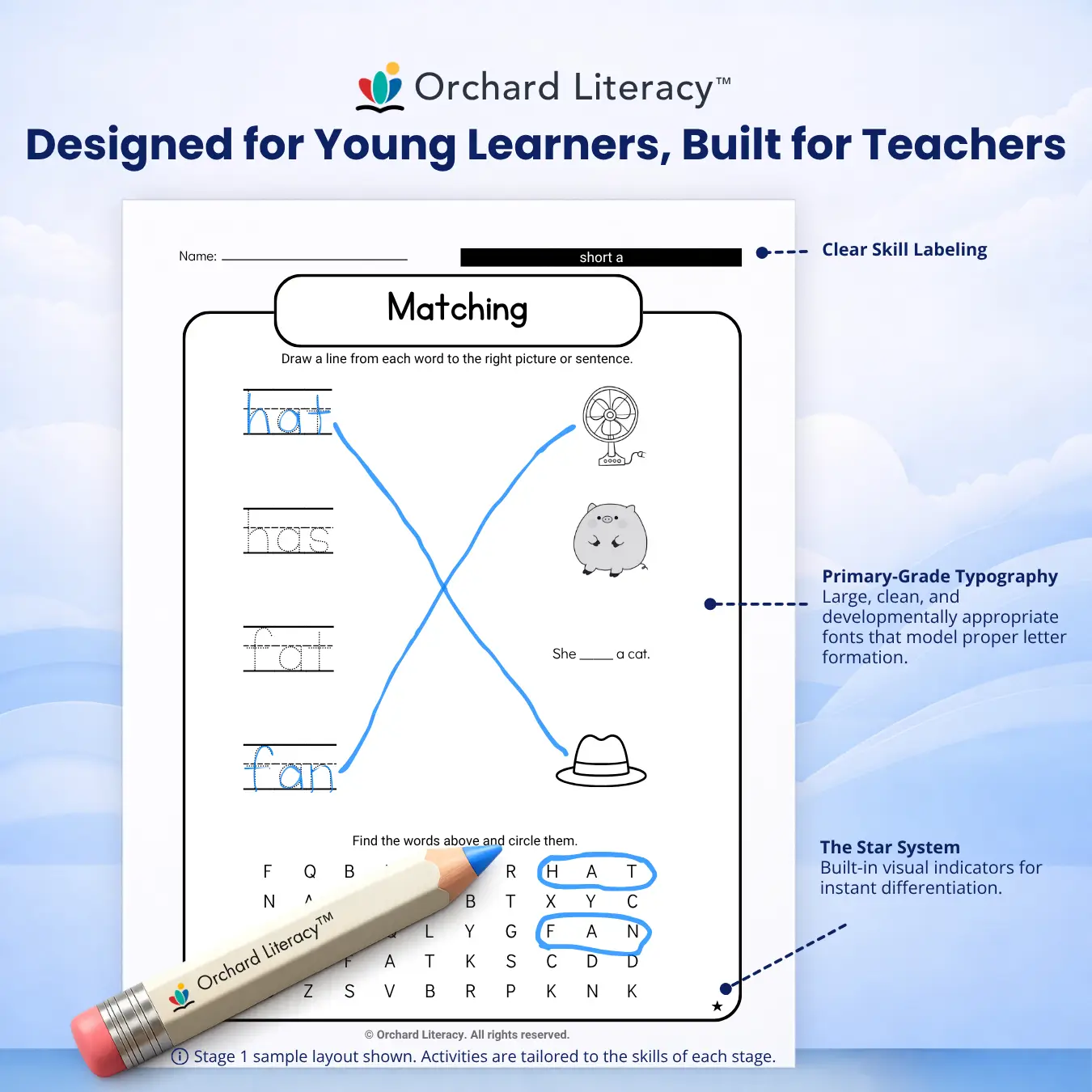 Core worksheet spotlight showing clear skill labeling and student-friendly structure